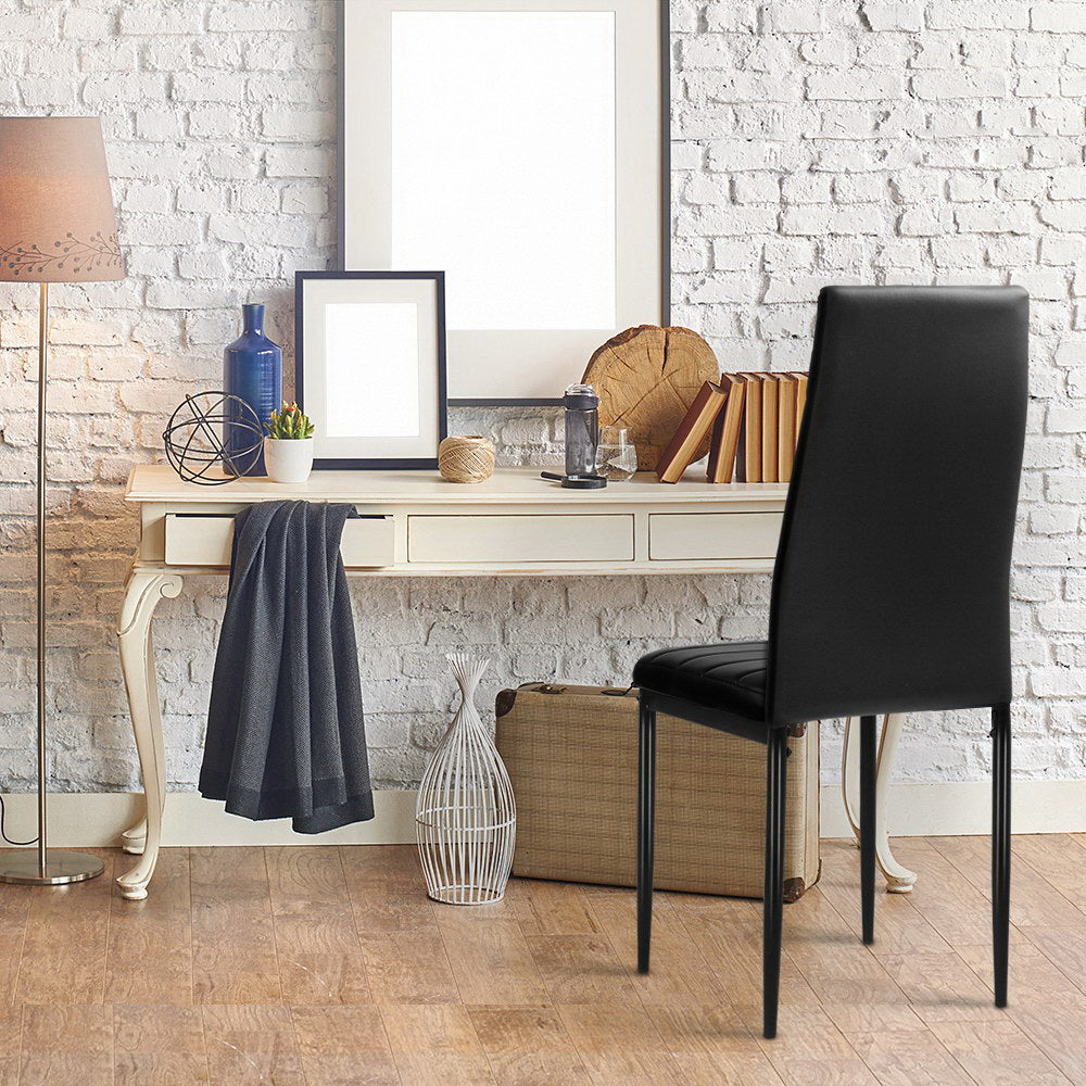 Arlo PVC Leather Dining Chair - Black (Set of 4)