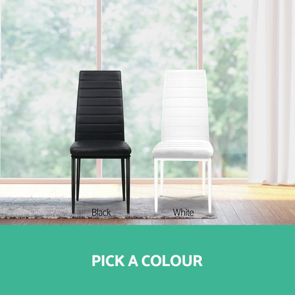 Arlo PVC Leather Dining Chair - Black (Set of 4)