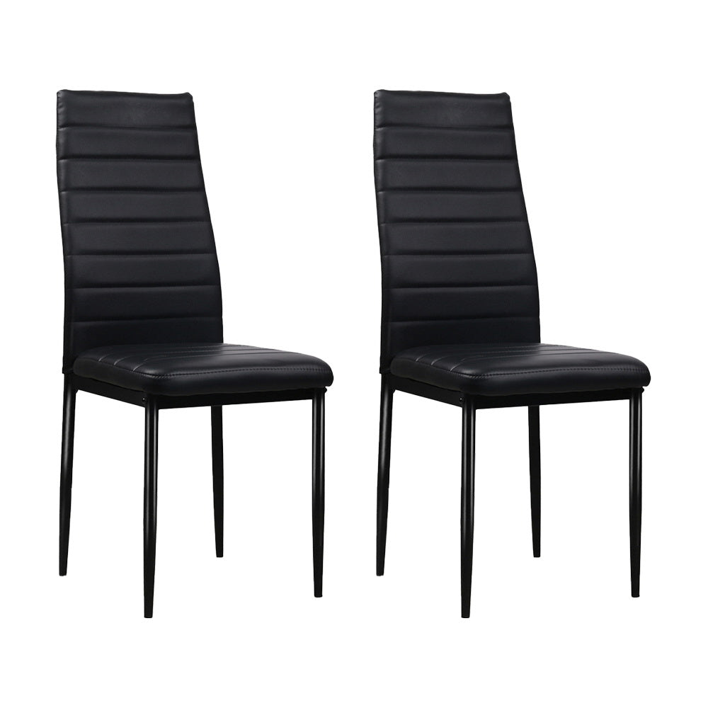 Arlo PVC Leather Dining Chair - Black (Set of 4)