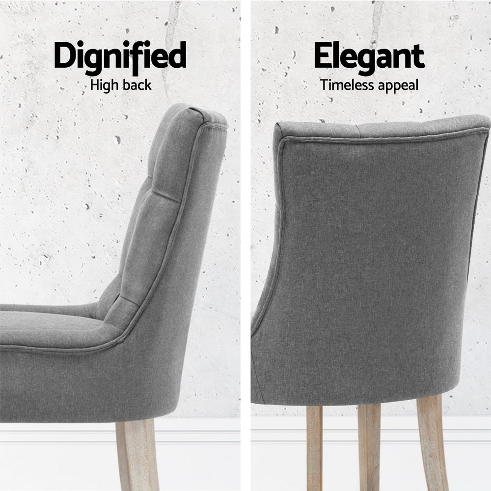 Camille Linen Dining Chair - Grey (Set of 4)