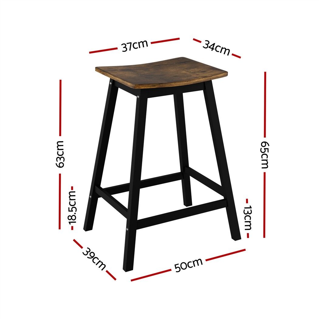 Patrick Wooden Counter Stool - Brown (Set of 2)