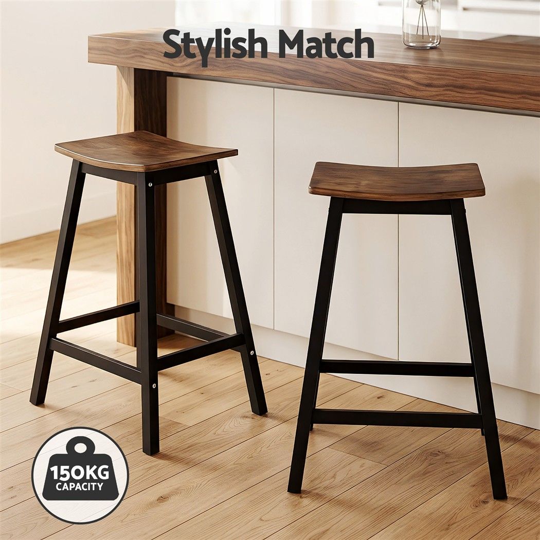 Patrick Wooden Counter Stool - Brown (Set of 2)
