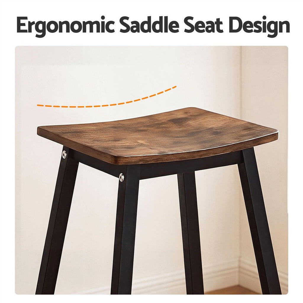 Patrick Wooden Counter Stool - Brown (Set of 2)