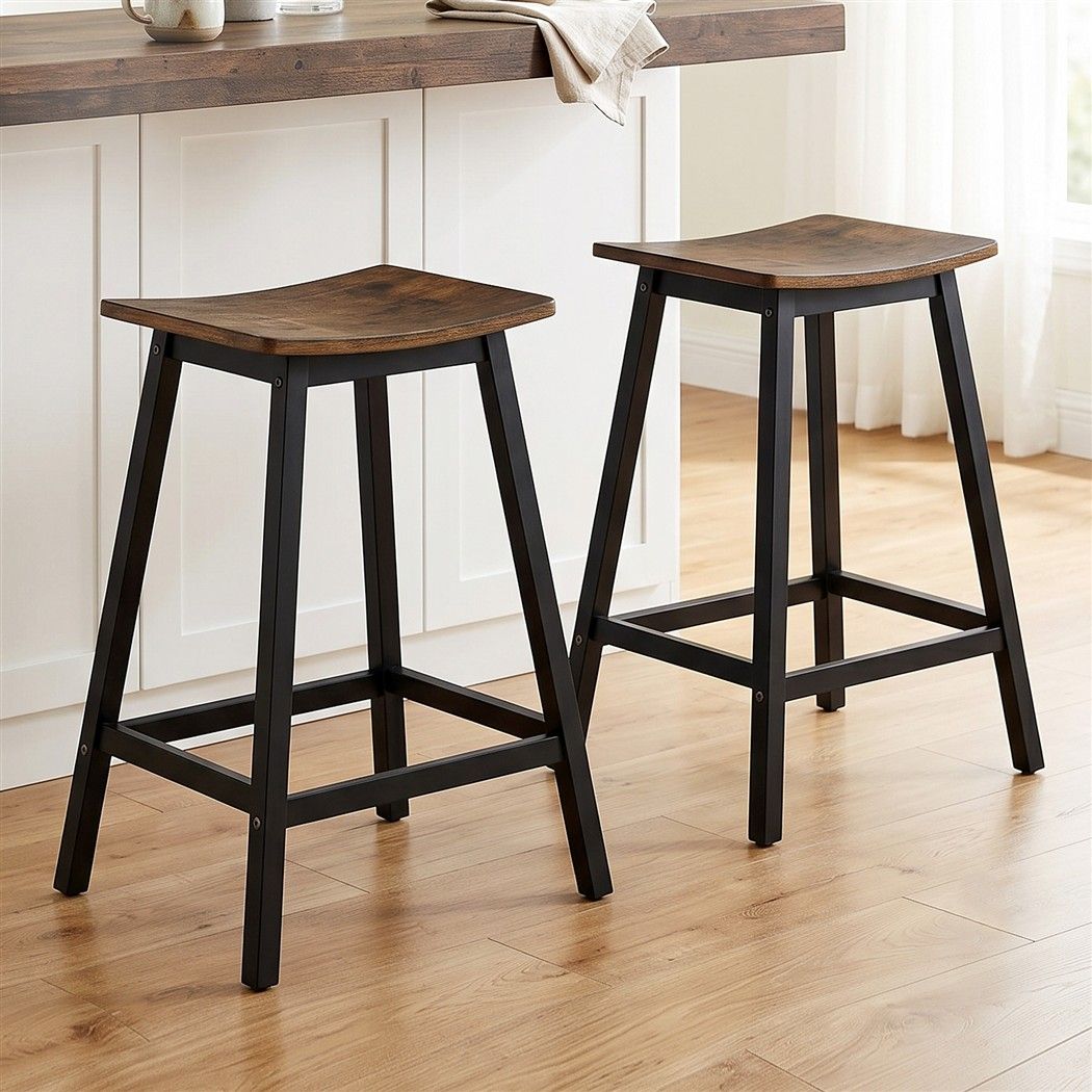 Patrick Wooden Counter Stool - Brown (Set of 2)