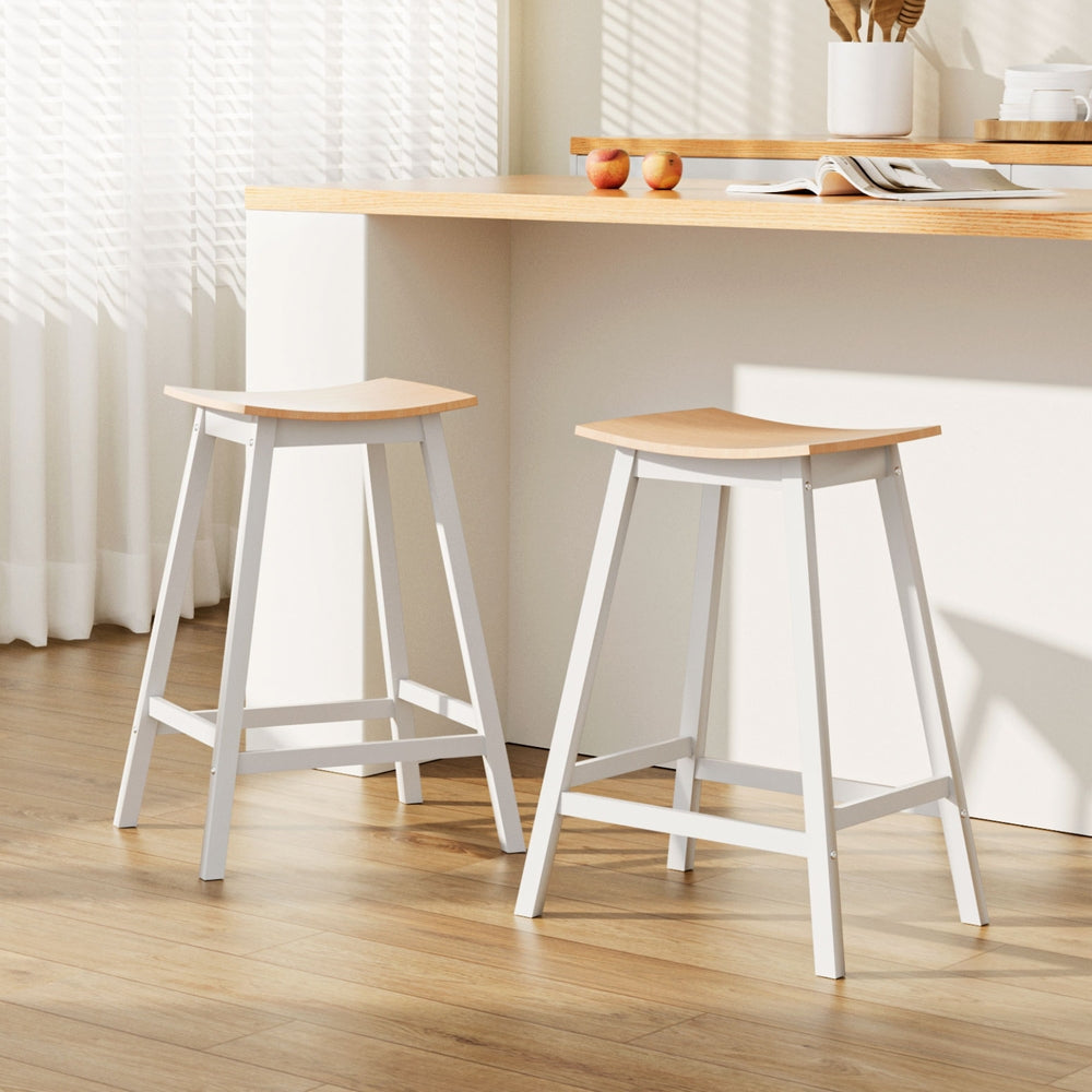 Patrick Wooden Counter Stool - Natural (Set of 2)