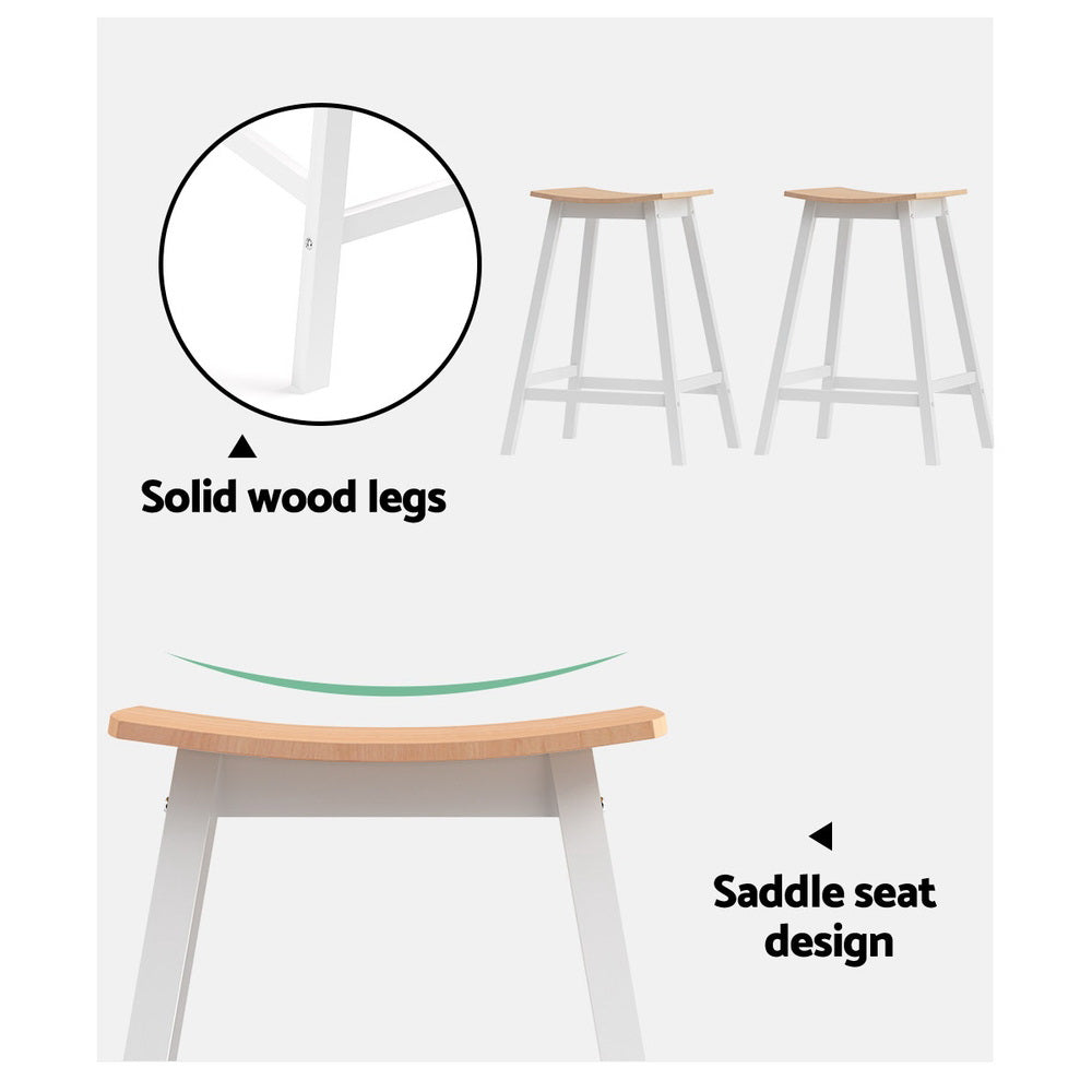 Patrick Wooden Counter Stool - Natural (Set of 2)