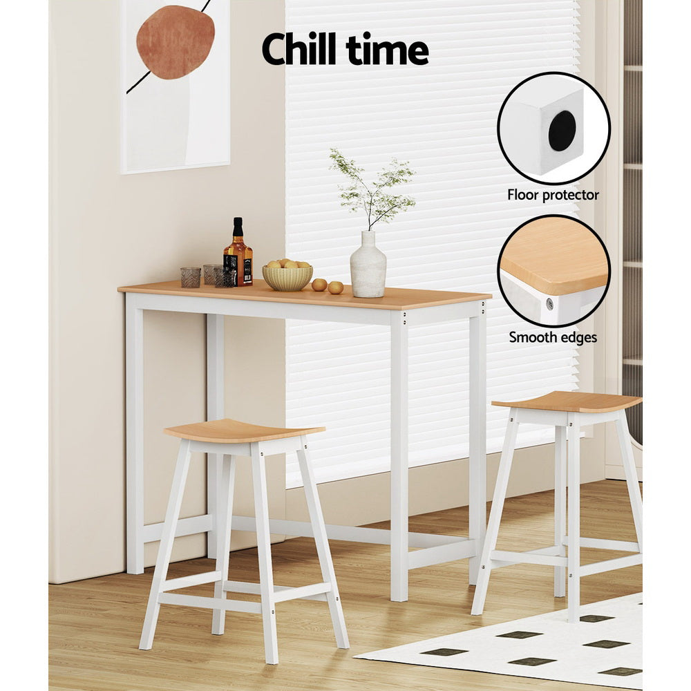 Patrick Wooden Counter Stool - Natural (Set of 2)
