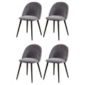 Hugo Velvet Dining Chair - Dark Grey (Set of 4)