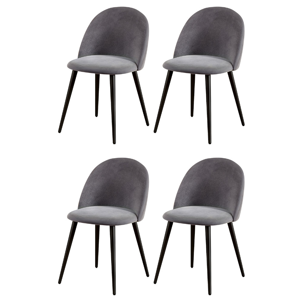Hugo Velvet Dining Chair - Dark Grey (Set of 4)