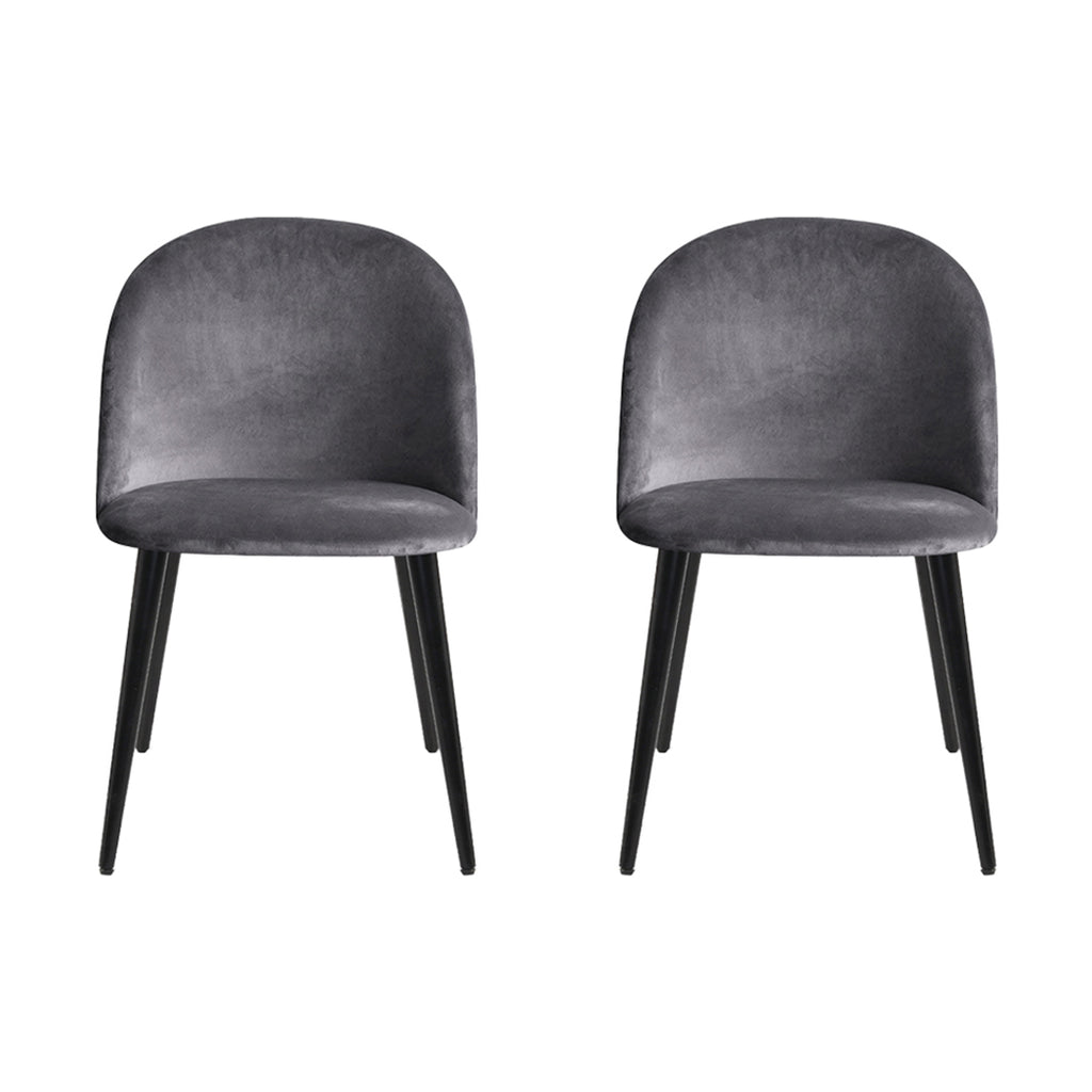 Hugo Velvet Dining Chair - Dark Grey (Set of 4)