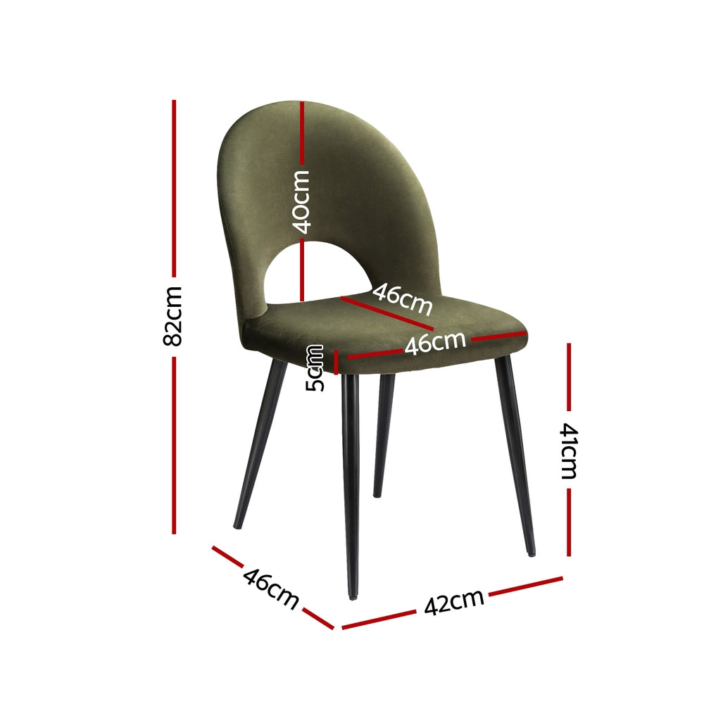 Audrey Velvet Dining Chair - Green (Set of 2)