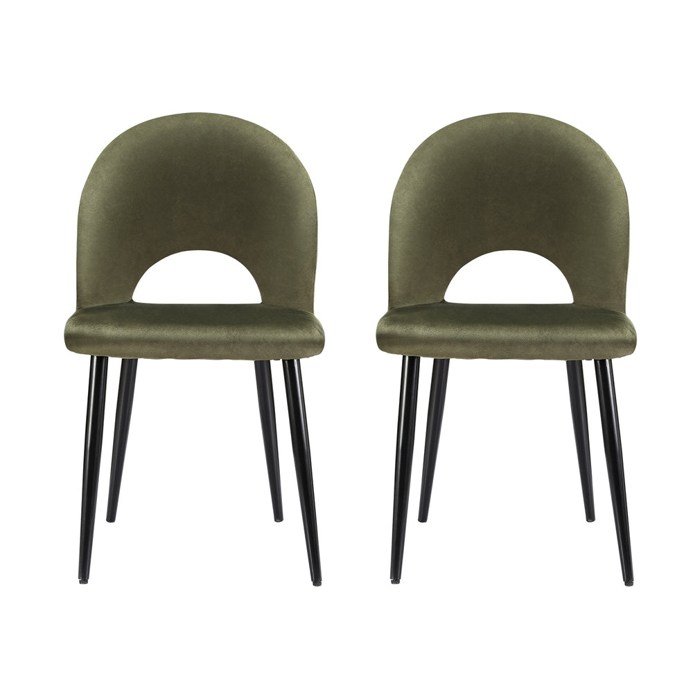 Audrey Velvet Dining Chair - Green (Set of 2)
