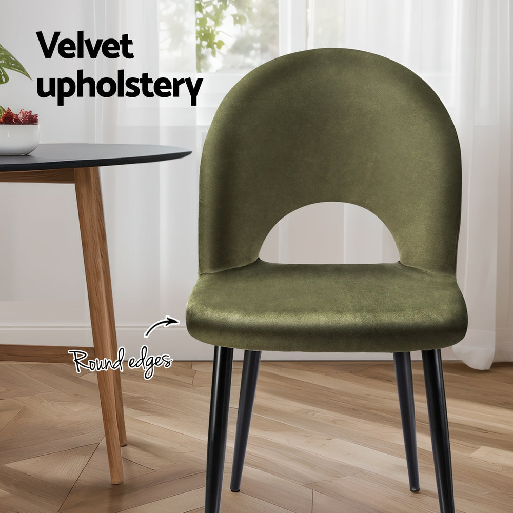 Audrey Velvet Dining Chair - Green (Set of 2)