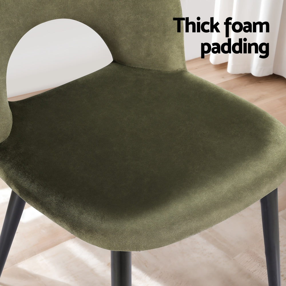 Audrey Velvet Dining Chair - Green (Set of 2)