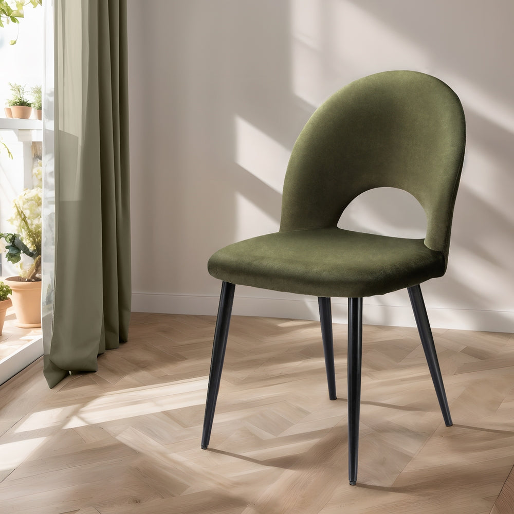 Audrey Velvet Dining Chair - Green (Set of 2)