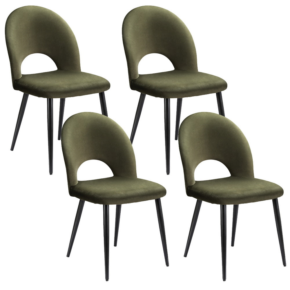 Audrey Velvet Dining Chair - Green (Set of 4)
