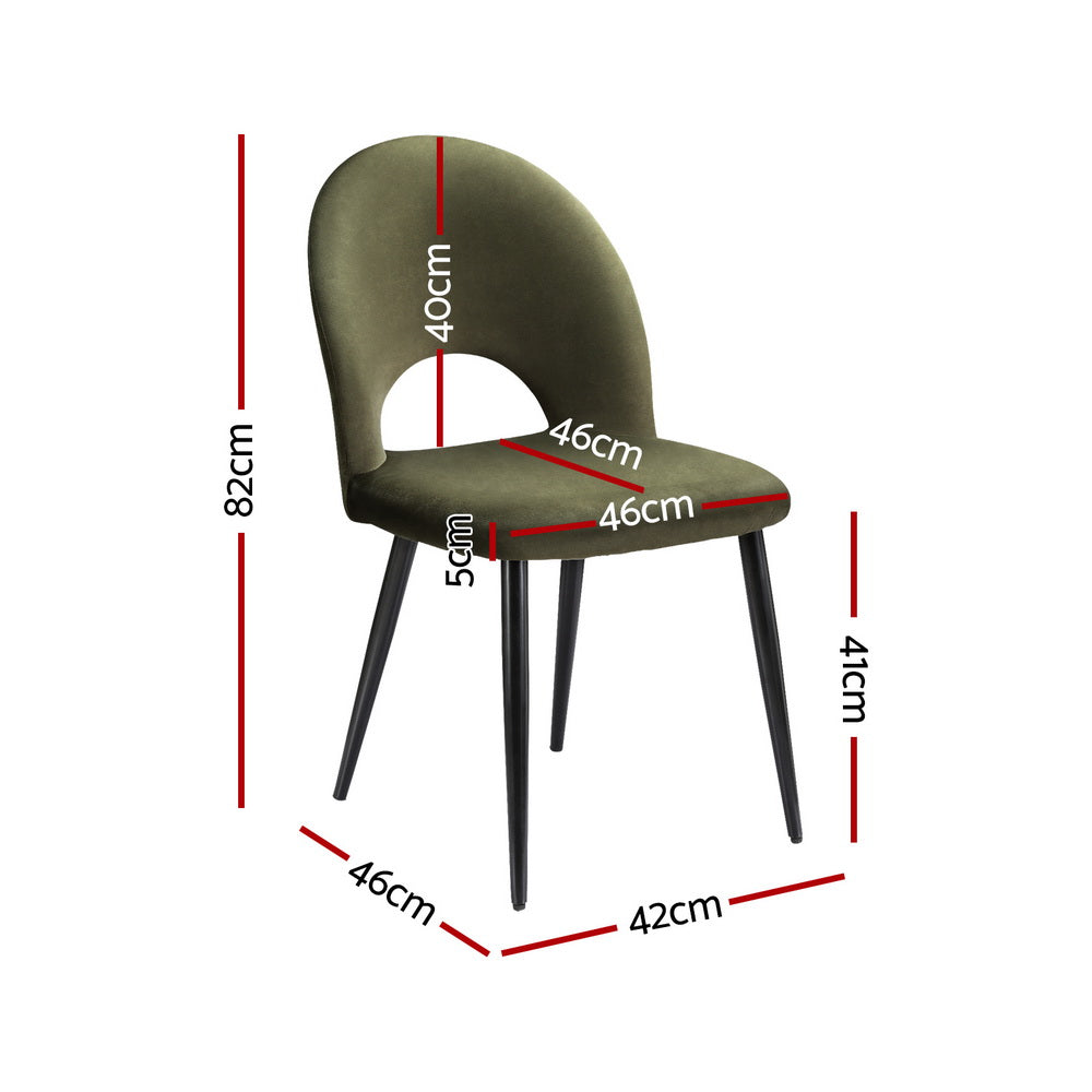 Audrey Velvet Dining Chair - Green (Set of 4)