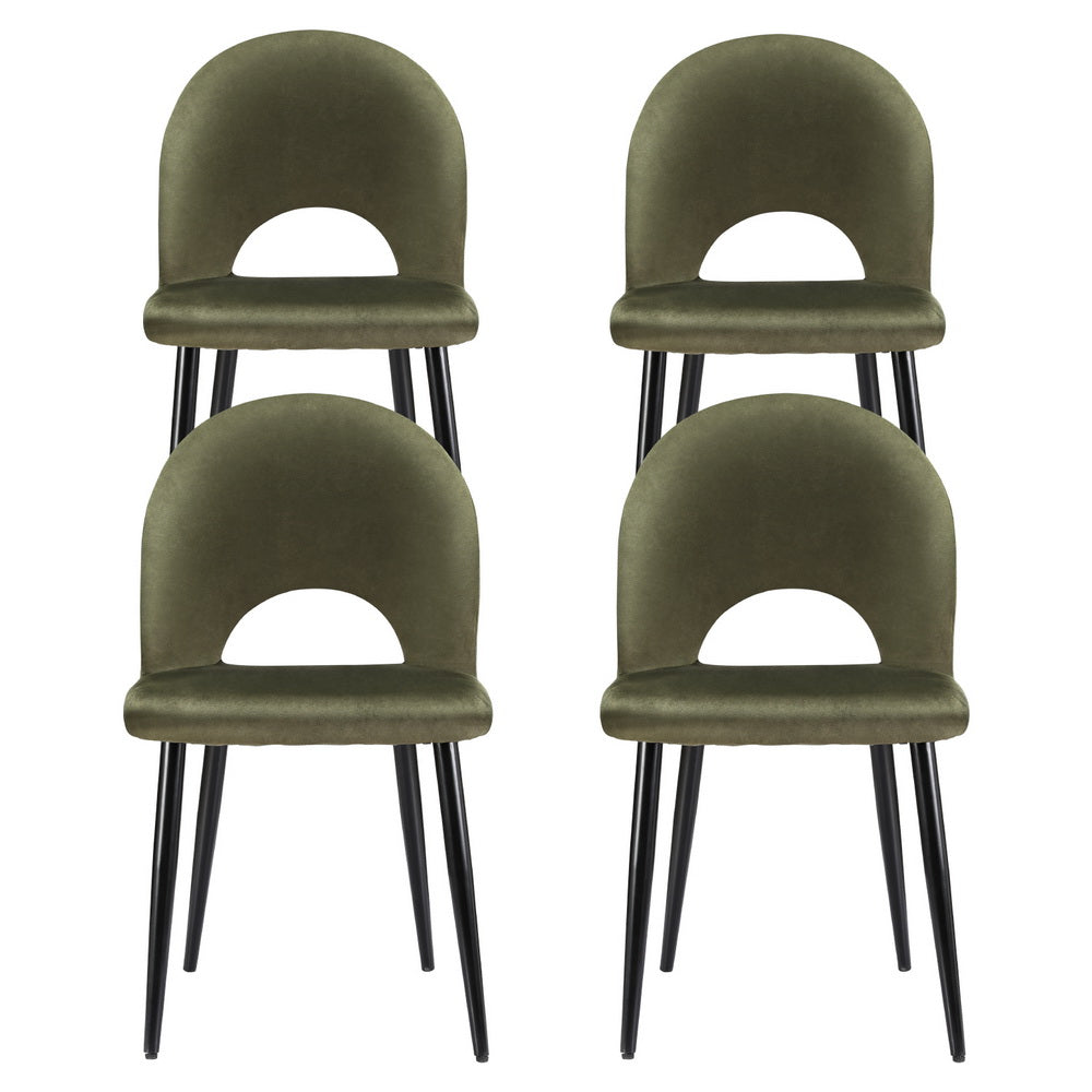 Audrey Velvet Dining Chair - Green (Set of 4)