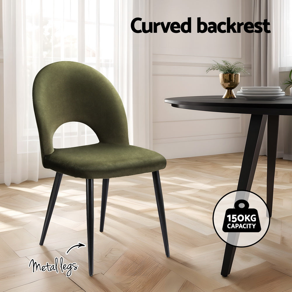 Audrey Velvet Dining Chair - Green (Set of 4)