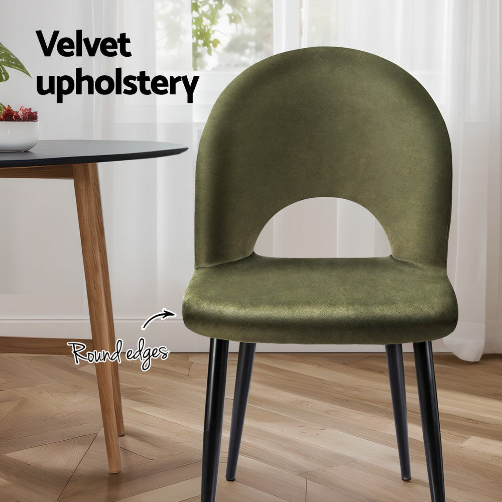 Audrey Velvet Dining Chair - Green (Set of 4)