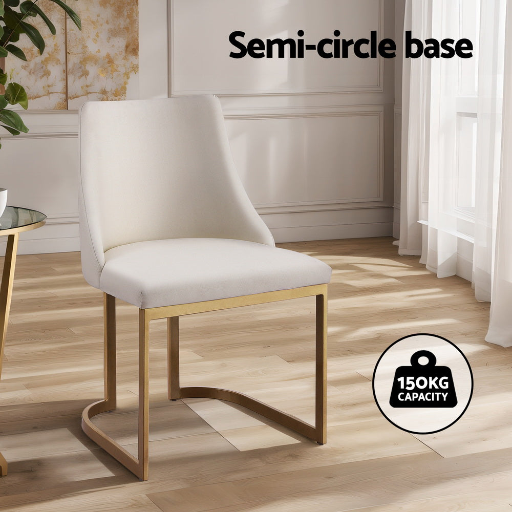 Elise Linen Dining Chair - Beige (Set of 2)