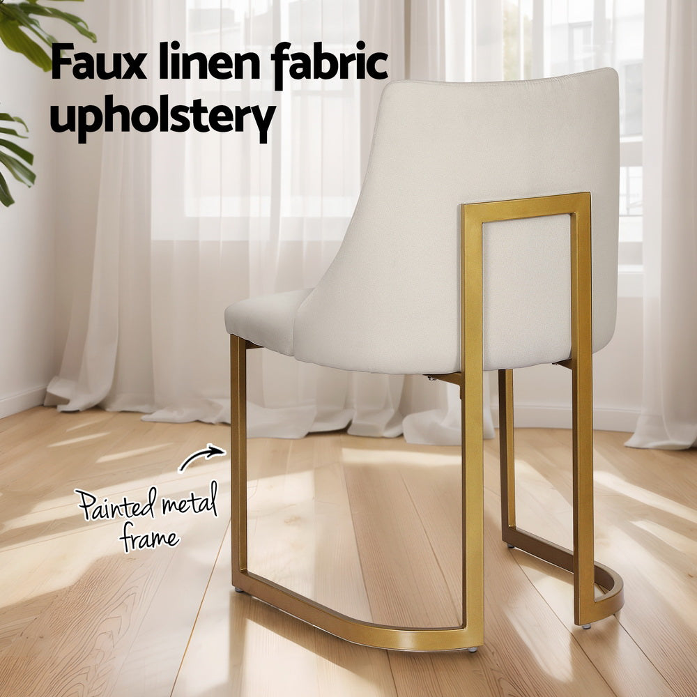 Elise Linen Dining Chair - Beige (Set of 2)