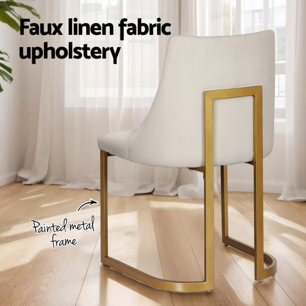 Elise Linen Dining Chair - Beige (Set of 4)