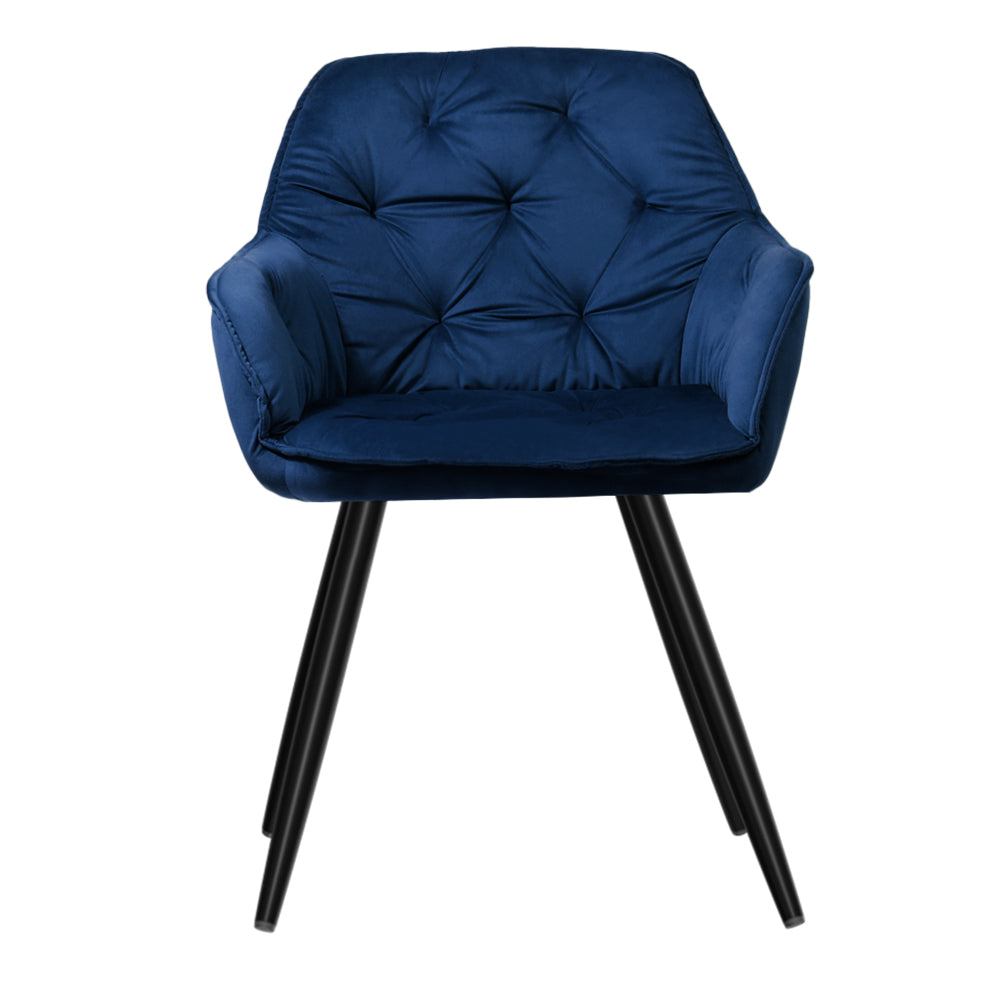 Valentina Velvet Dining Chair - Blue (Set of 2)
