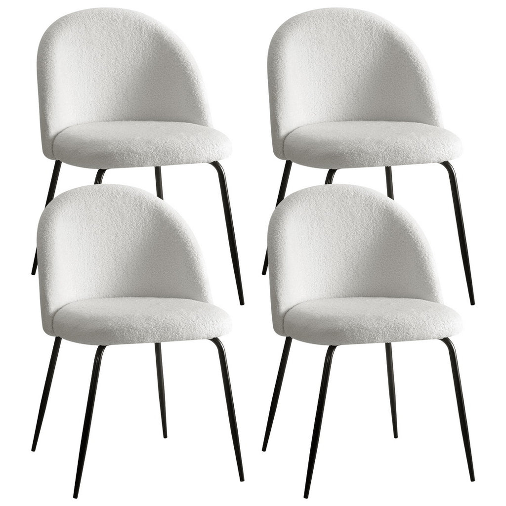 Cleo Boucle Dining Chair - White (Set of 4)