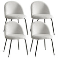 Cleo Boucle Dining Chair - White (Set of 4)