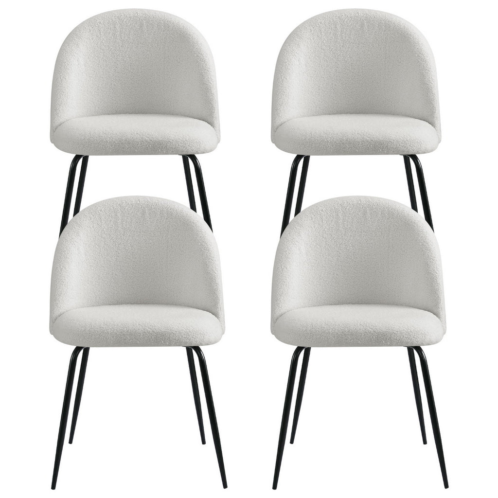 Cleo Boucle Dining Chair - White (Set of 4)
