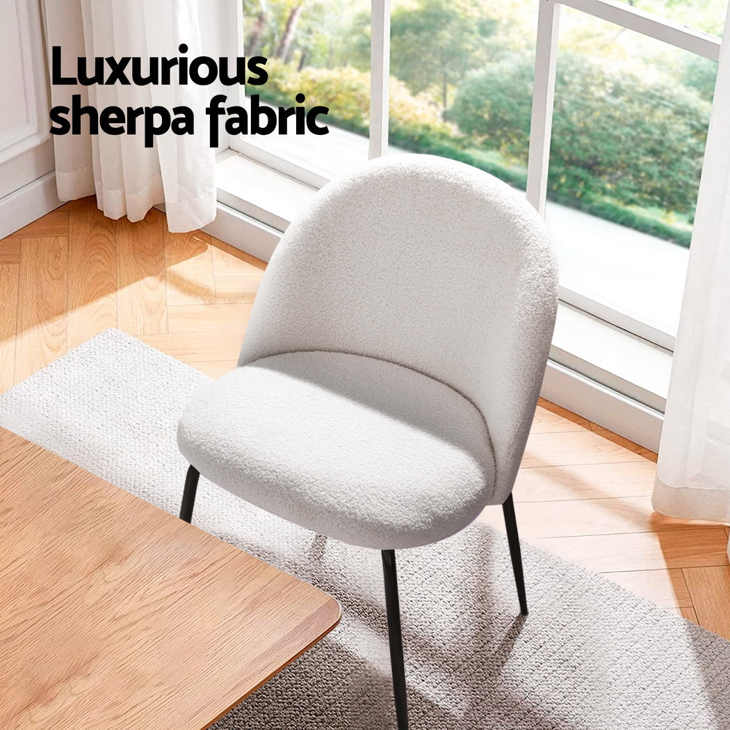 Cleo Boucle Dining Chair - White (Set of 4)