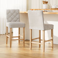 Willa Linen Counter Stool - Beige (Set of 2)