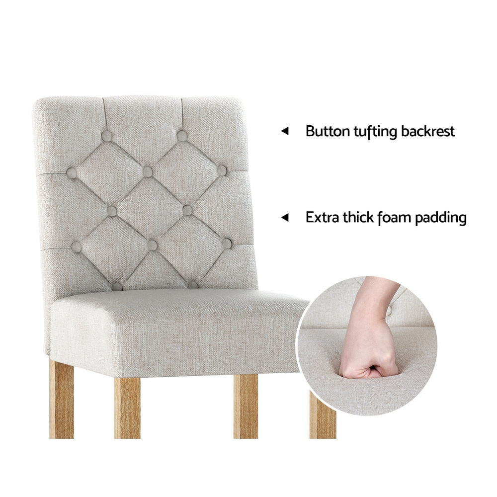 Willa Linen Counter Stool - Beige (Set of 2)