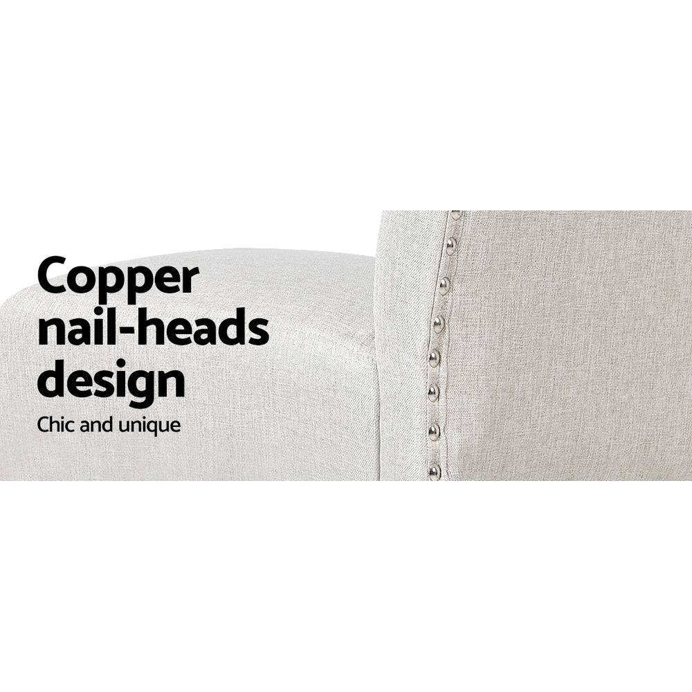 Willa Linen Counter Stool - Beige (Set of 2)