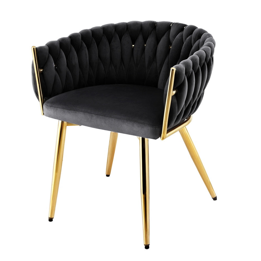 Amelie Velvet Dining Chair - Black