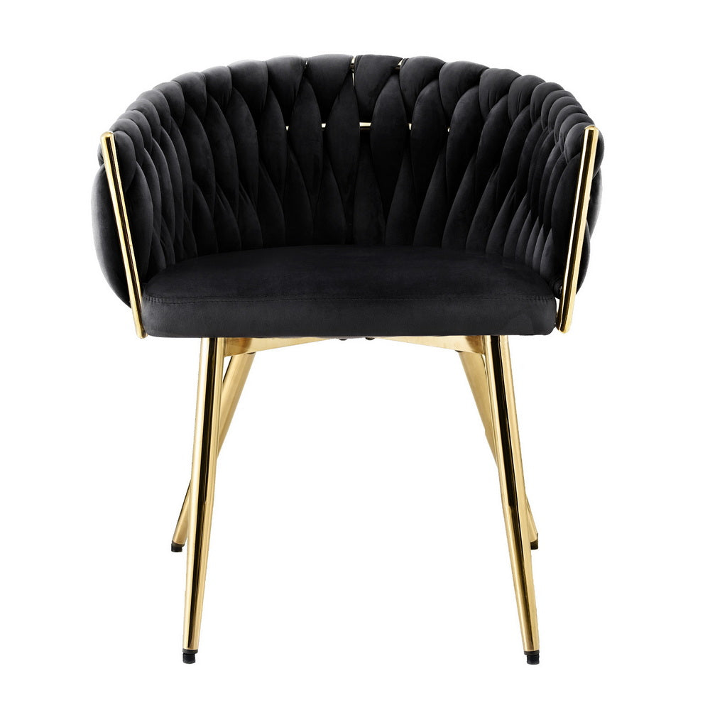 Amelie Velvet Dining Chair - Black