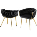 Amelie Velvet Dining Chair - Black (Set of 2)