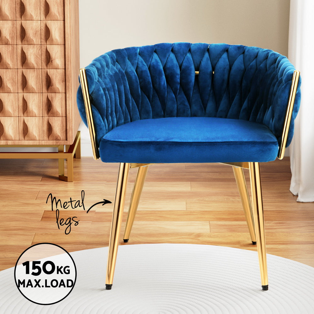 Amelie Velvet Dining Chair - Blue (Set of 2)