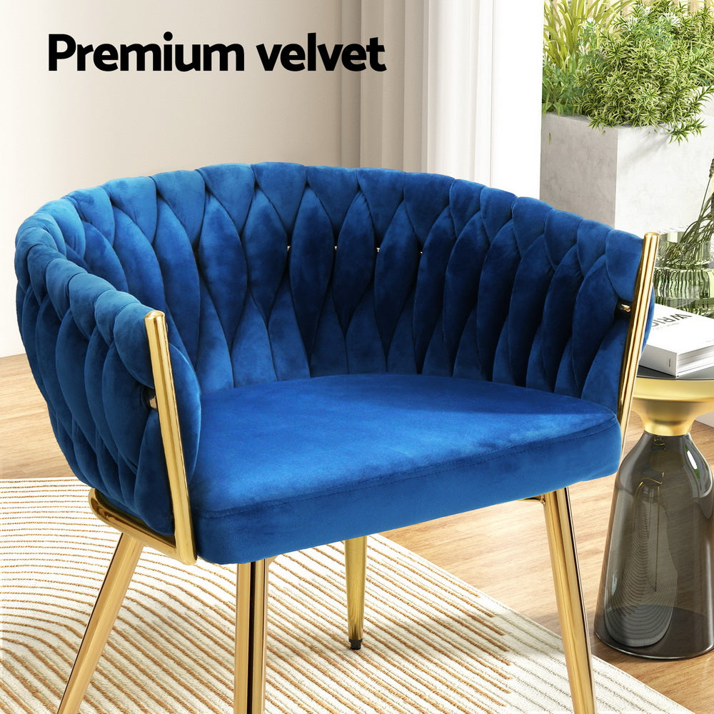 Amelie Velvet Dining Chair - Blue (Set of 2)