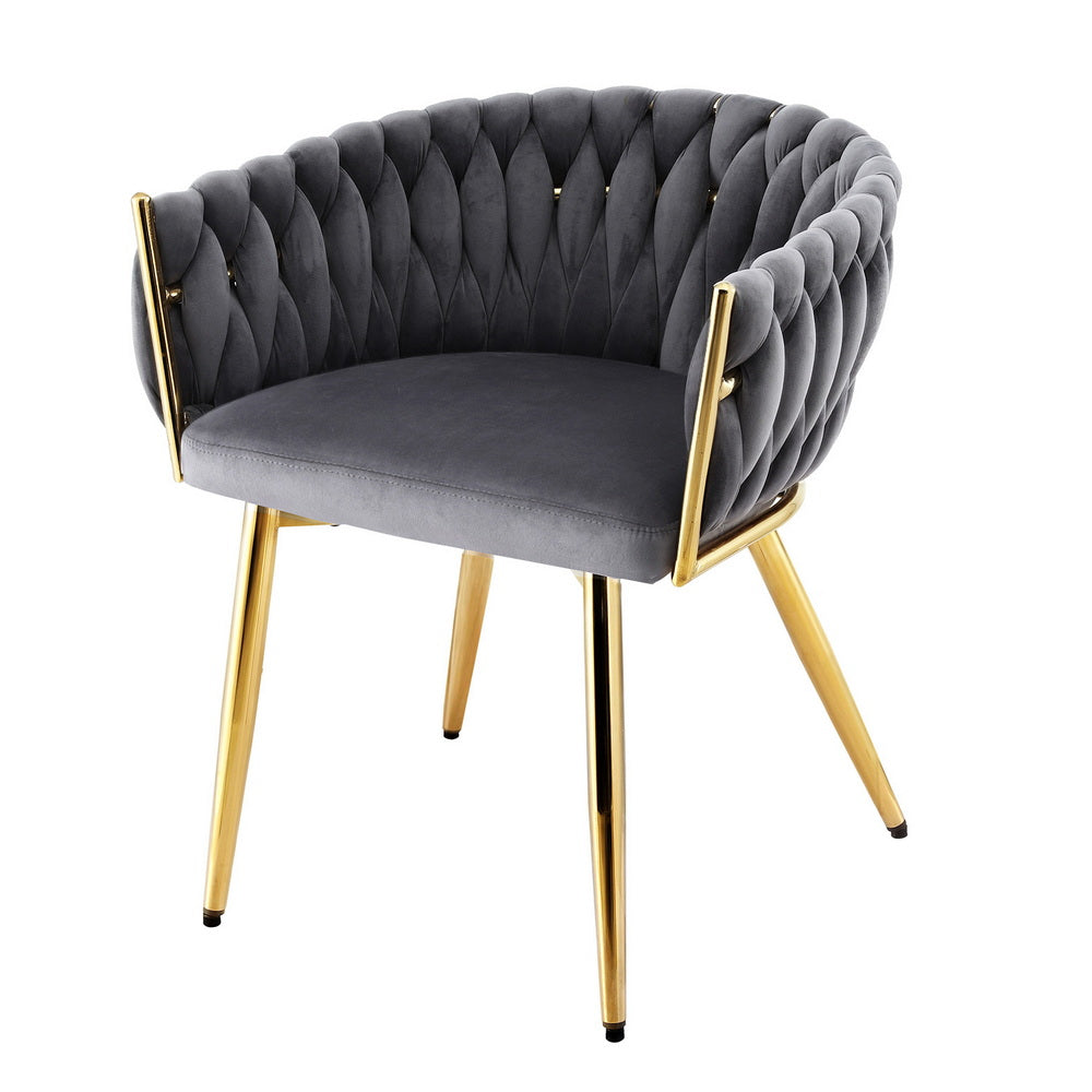 Amelie Velvet Dining Chair - Grey
