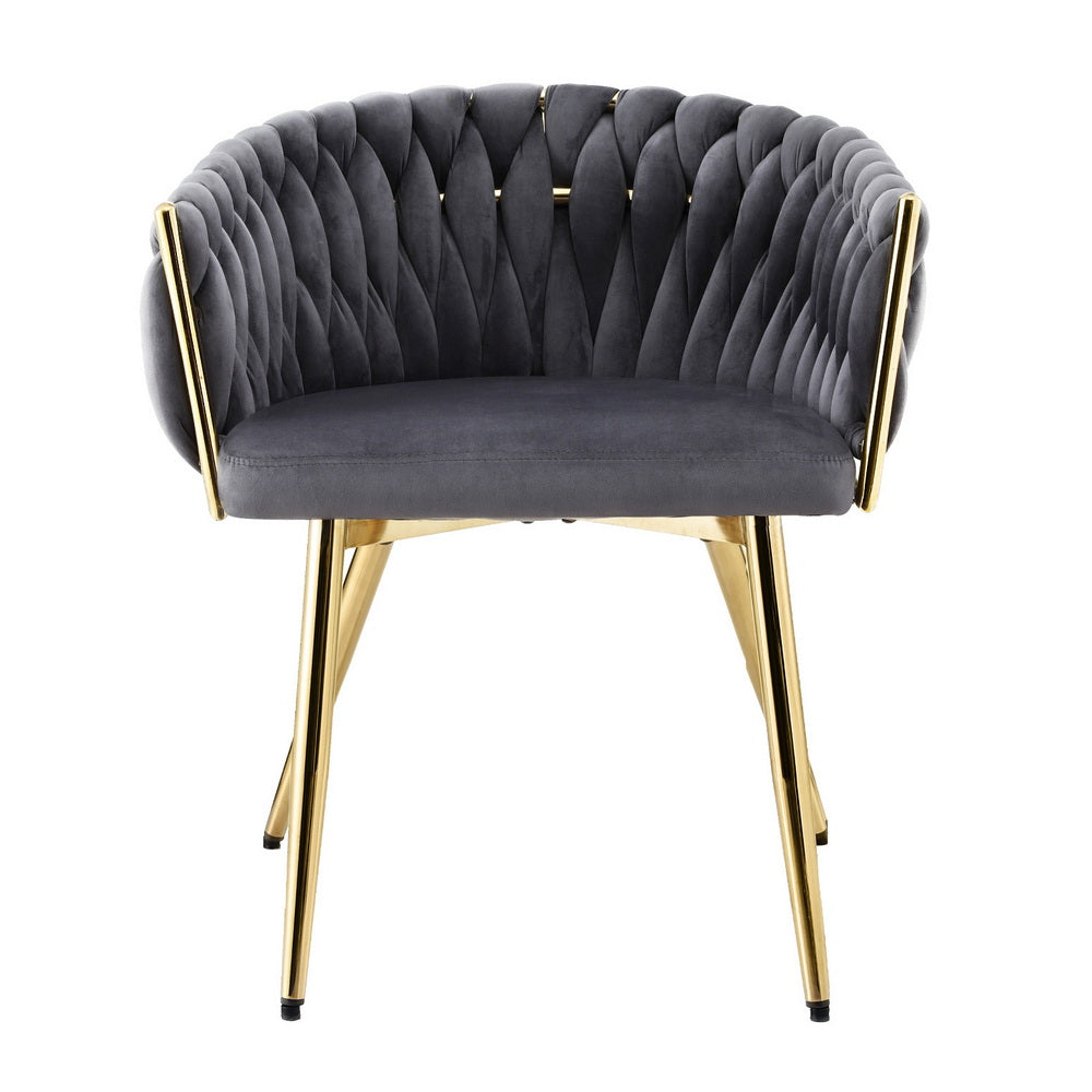 Amelie Velvet Dining Chair - Grey