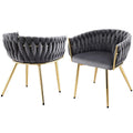 Amelie Velvet Dining Chair - Grey (Set of 2)