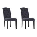 Beatrice Linen Dining Chair - Dark Grey (Set of 2)