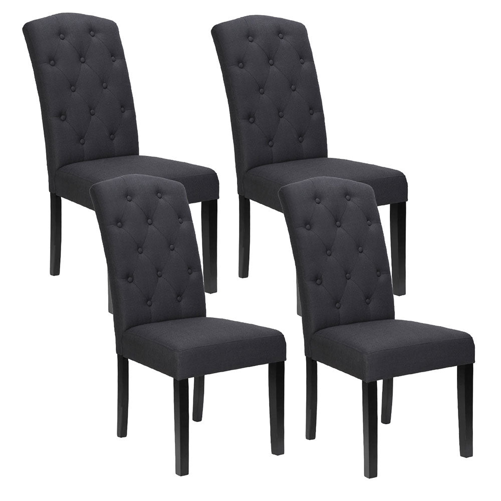 Beatrice Linen Dining Chair - Dark Grey (Set of 4)