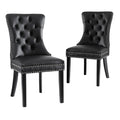 Florence PU Leather Dining Chair - Black (Set of 2)
