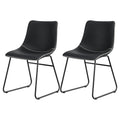 Emmett PU Leather Dining Chair - Black (Set of 2)