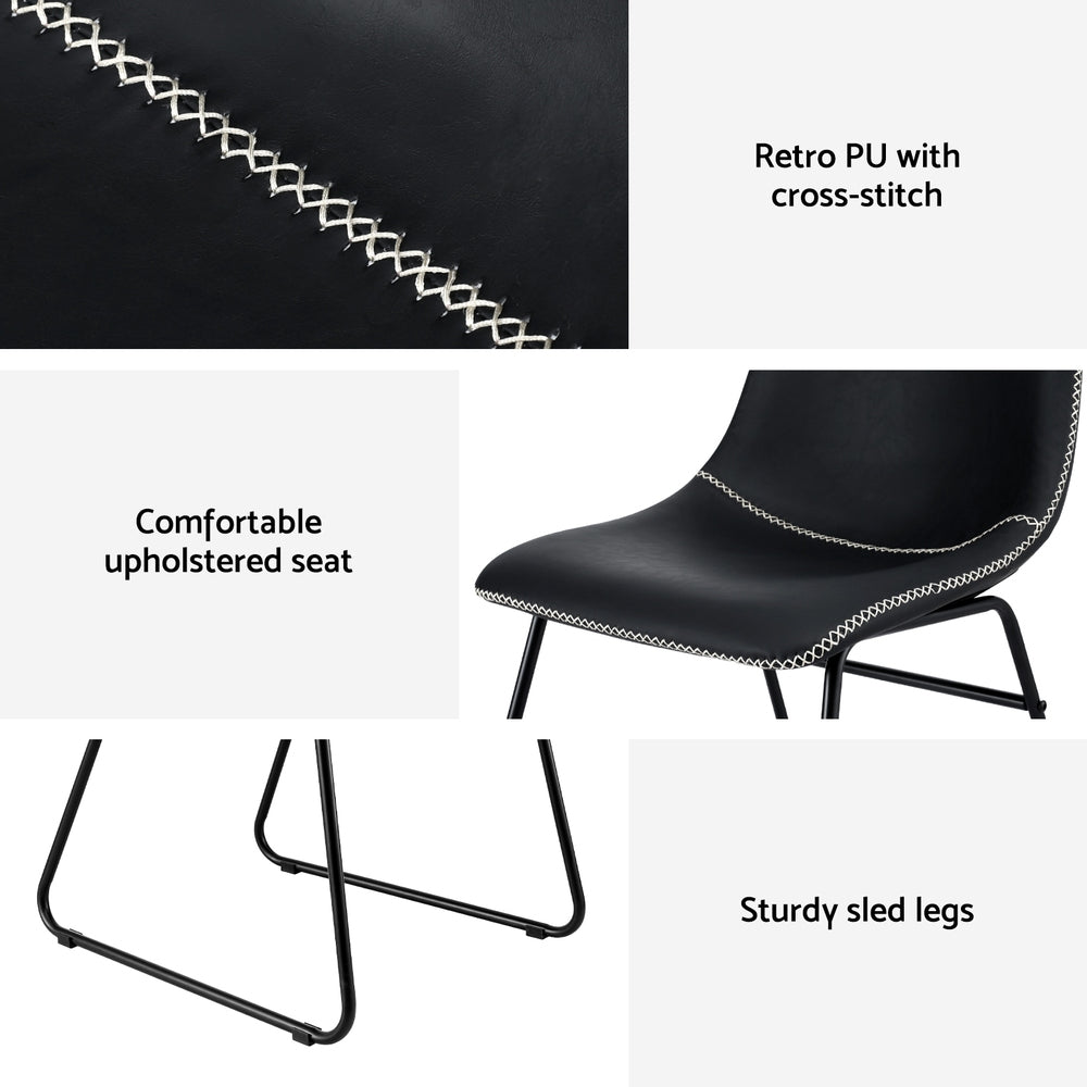 Emmett PU Leather Dining Chair - Black (Set of 4)