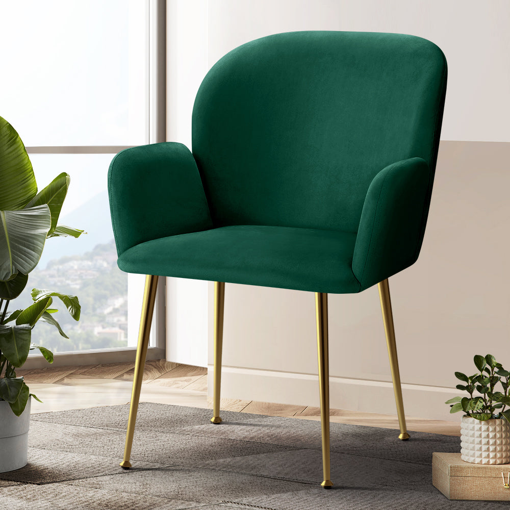 Isabel Velvet Dining Chair - Green (Set of 2)