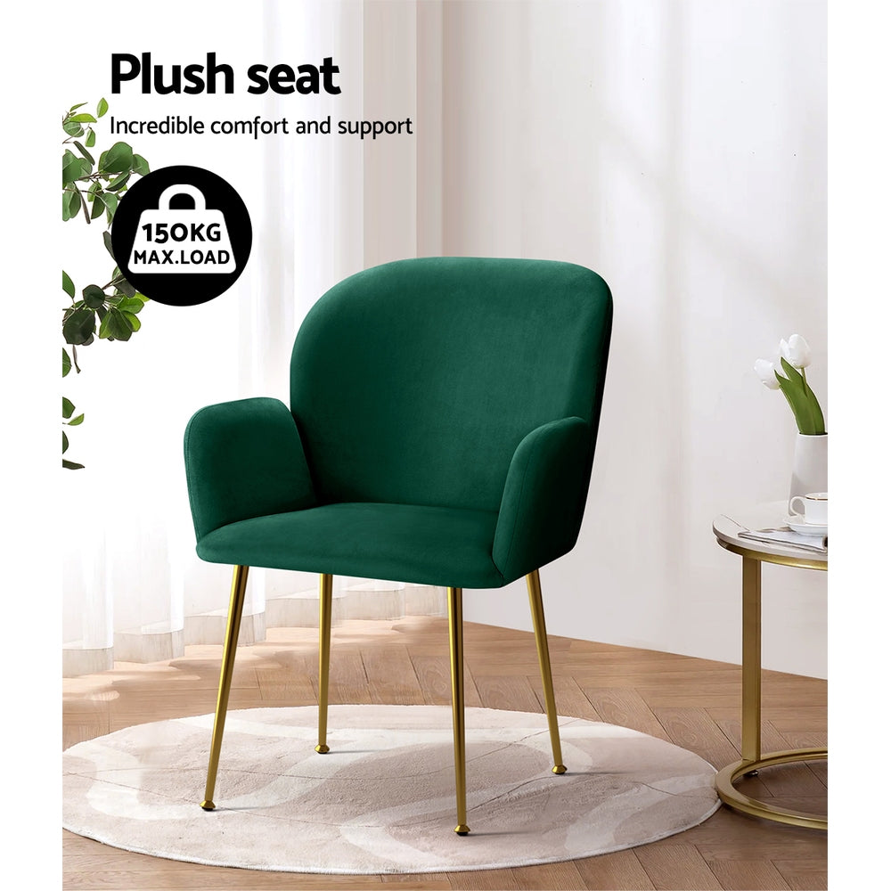 Isabel Velvet Dining Chair - Green (Set of 2)